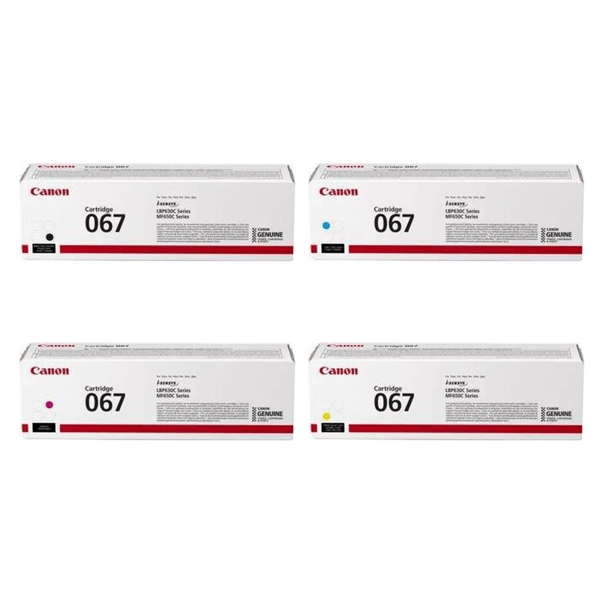 Canon 067 Original Toner Set Black Cyan Magenta Yellow 4 Pack 5102C002 5101C002 5100C002 5099C002 for Canon i-SENSYS LBP631, LBP633, MF651, MF655 and MF657