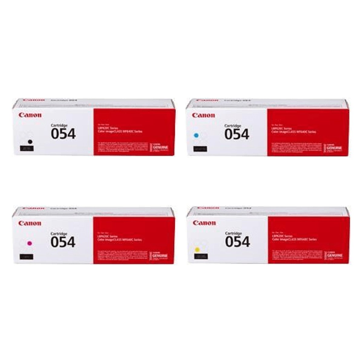 Canon 054 Original Toner Set Black Cyan Magenta Yellow 4 Pack 3024C002 3023C002 3022C002 3021C002 for Canon i-SENSYS LBP621, LBP623, MF641, MF643 and MF645