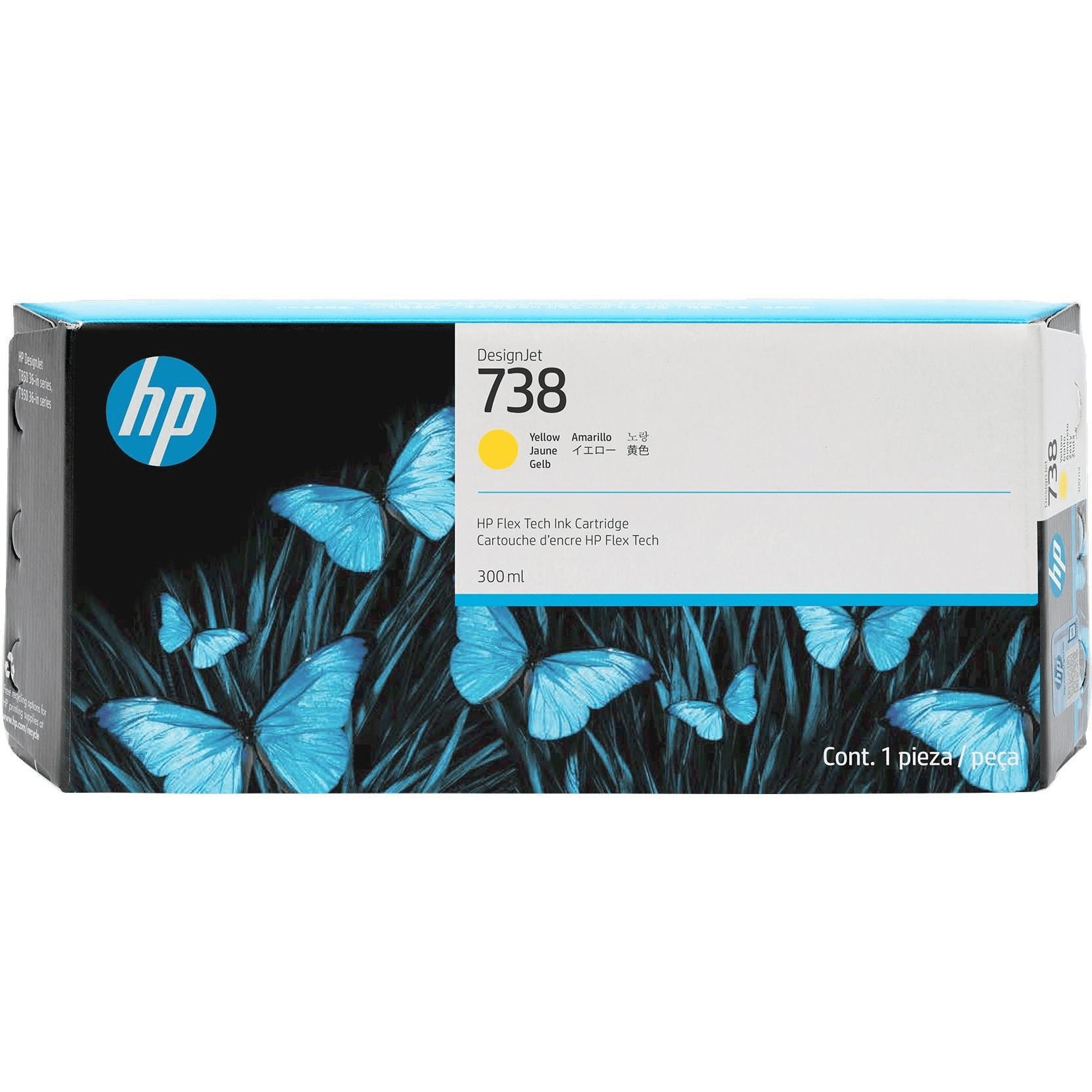 HP 738 Yellow DesignJet Ink Cartridge Original 676M8A Single-pack 676M8A