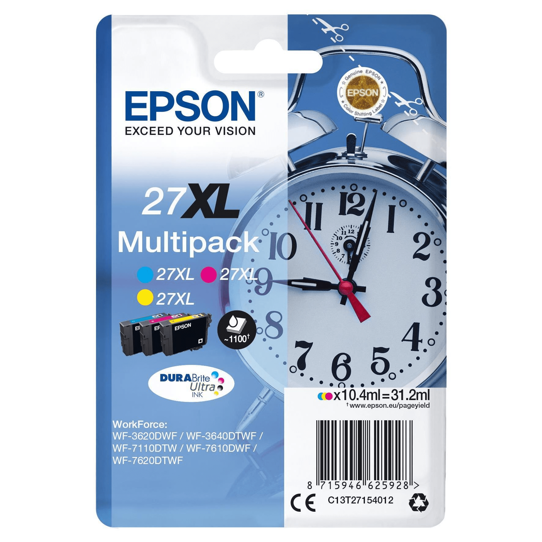 Epson 27XL Multi-Colour DURABrite Ultra High Yield Ink Cartridges Original Multi-pack