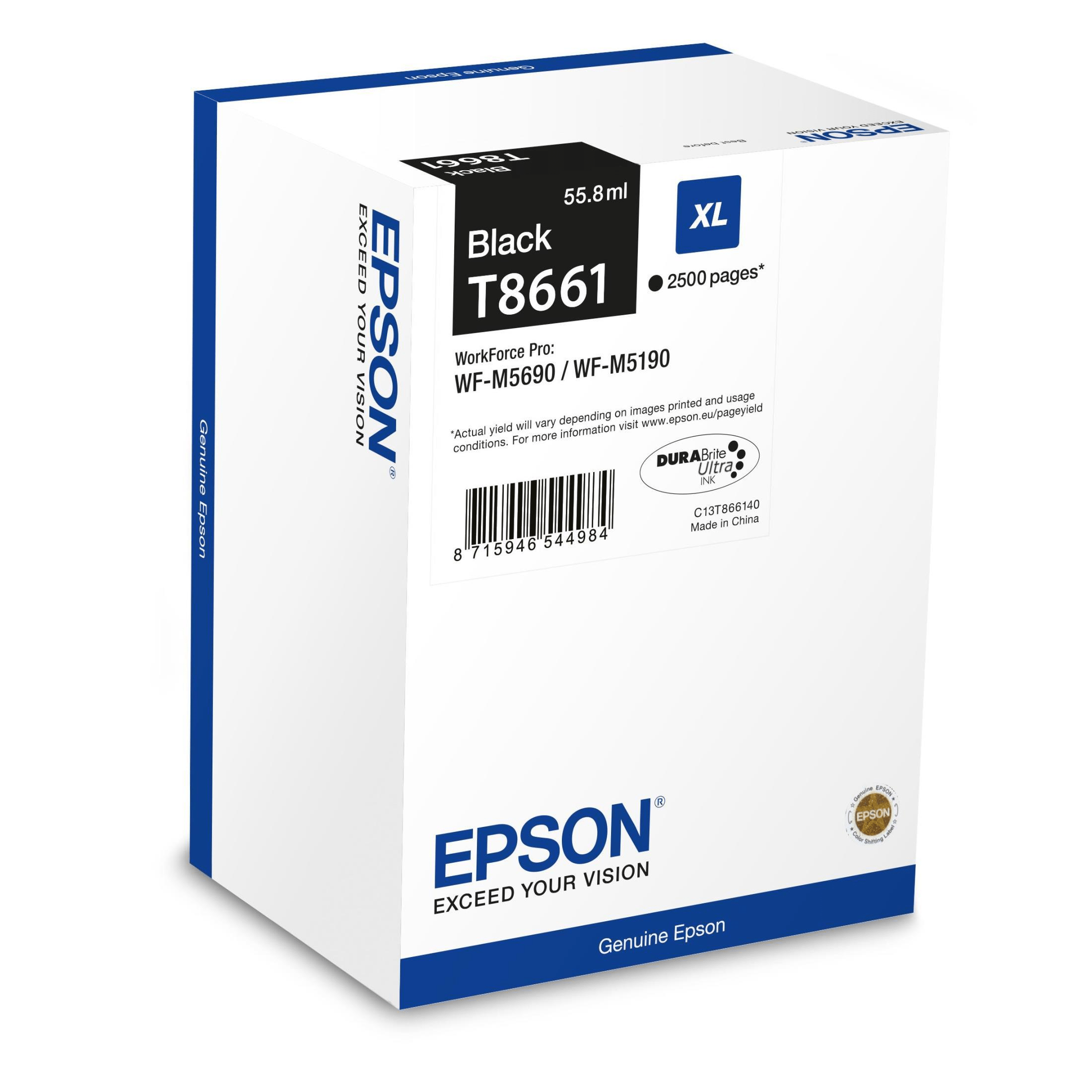 Epson 2.5K Black High Yield Printer Ink Cartridge Original C13T866140 Single-pack
