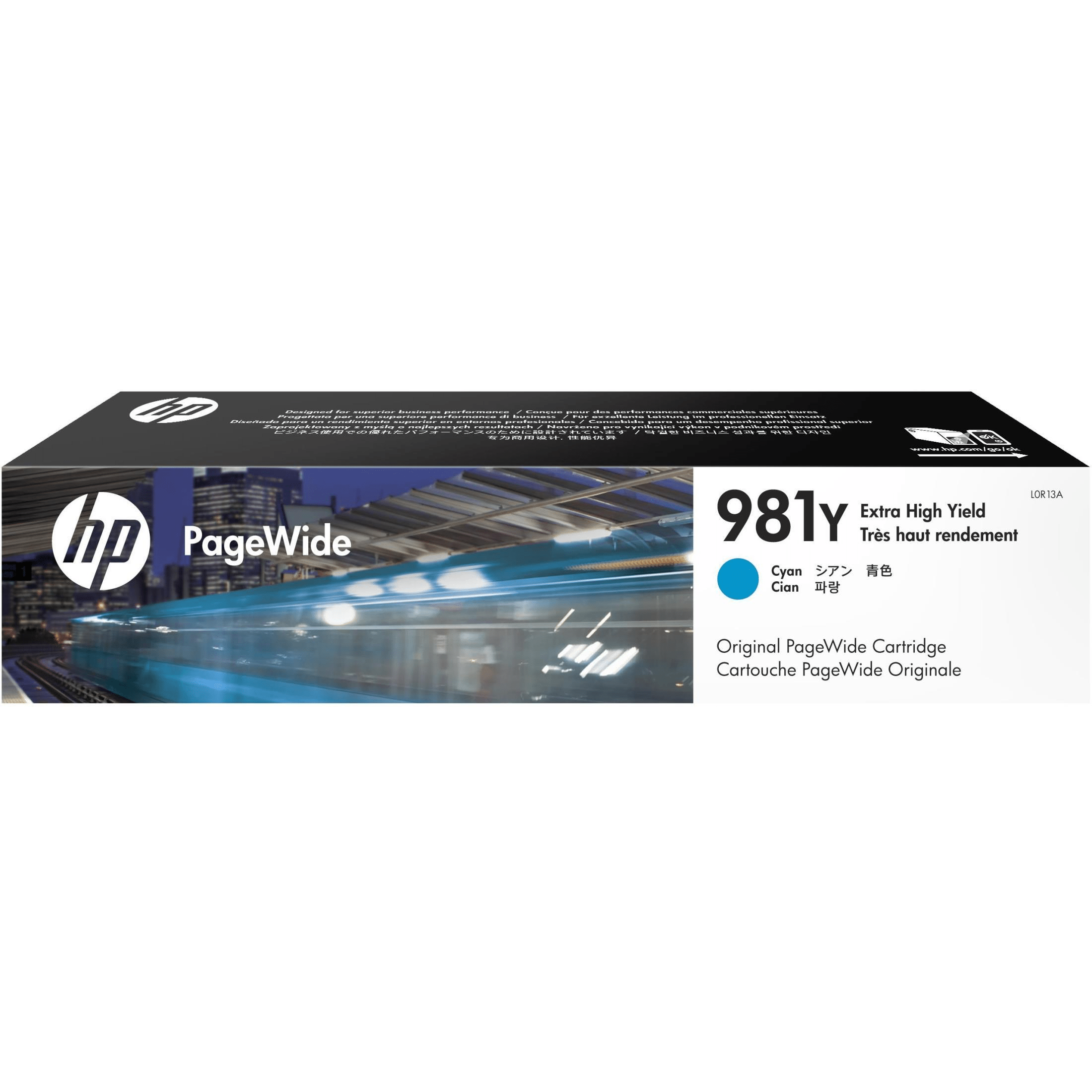 HP 981Y PageWide Cyan High Yield Printer Ink Cartridge Original L0R13A Single-pack