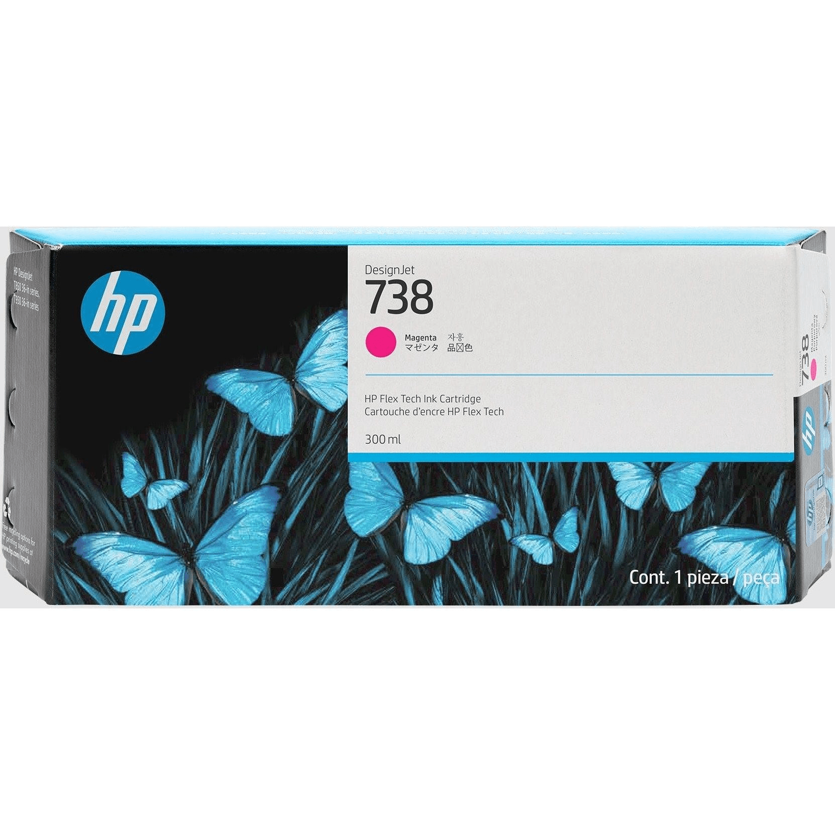 HP 738 Magenta Printer Ink Cartridge Original 676M7A Single-pack 676M7A