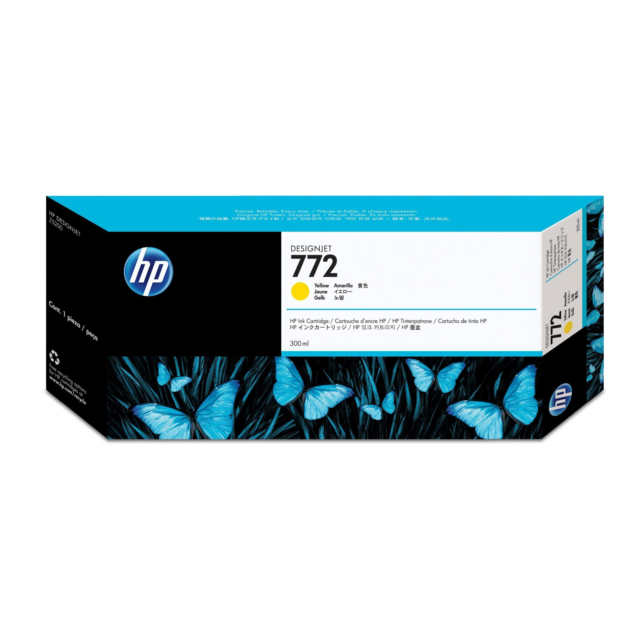 HP 772 300-ml DesignJet Yellow Printer Ink Cartridge Original CN630A Single-pack