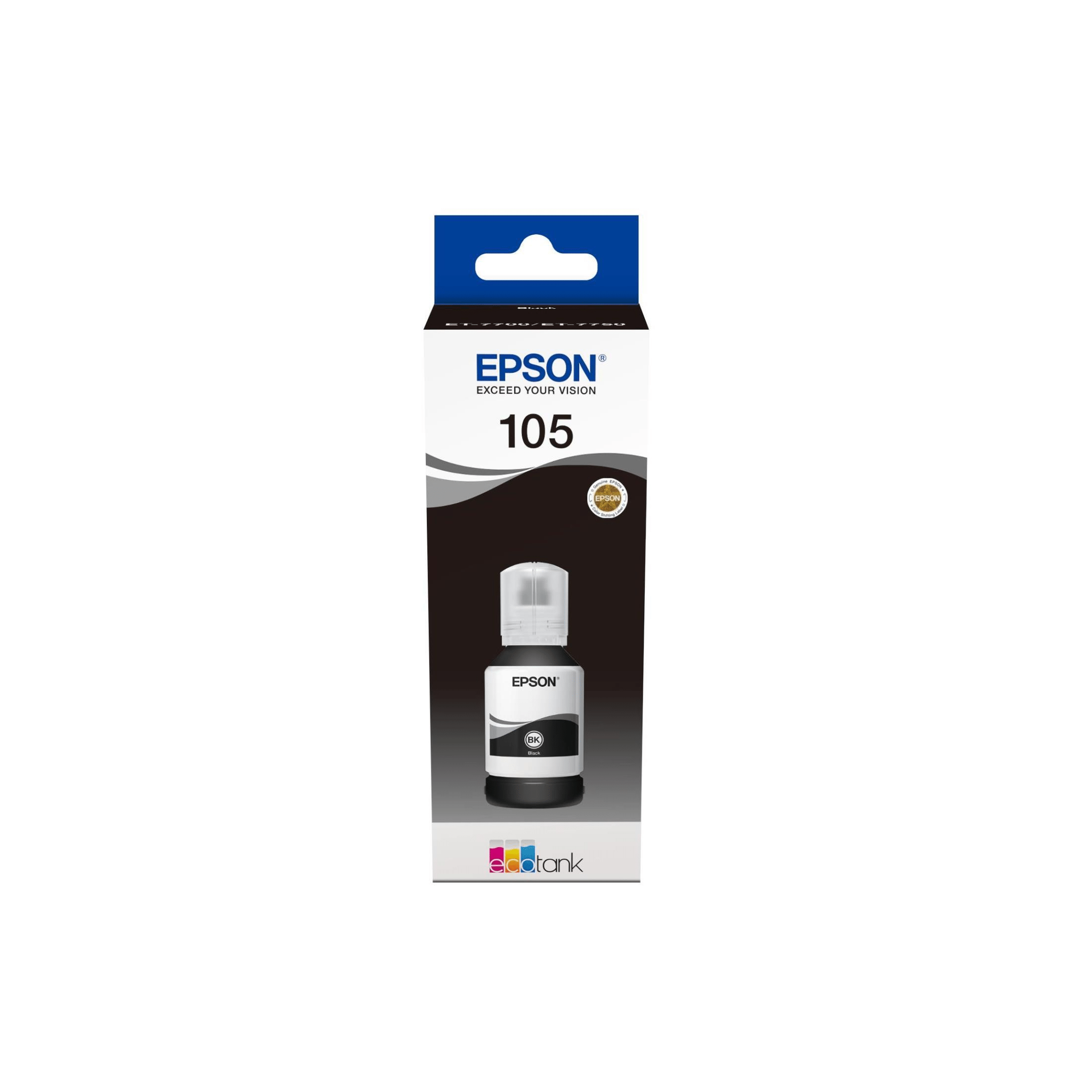 Epson 105 Ink Bottle Black EcoTank Original 140ml Single-pack C13T00Q140
